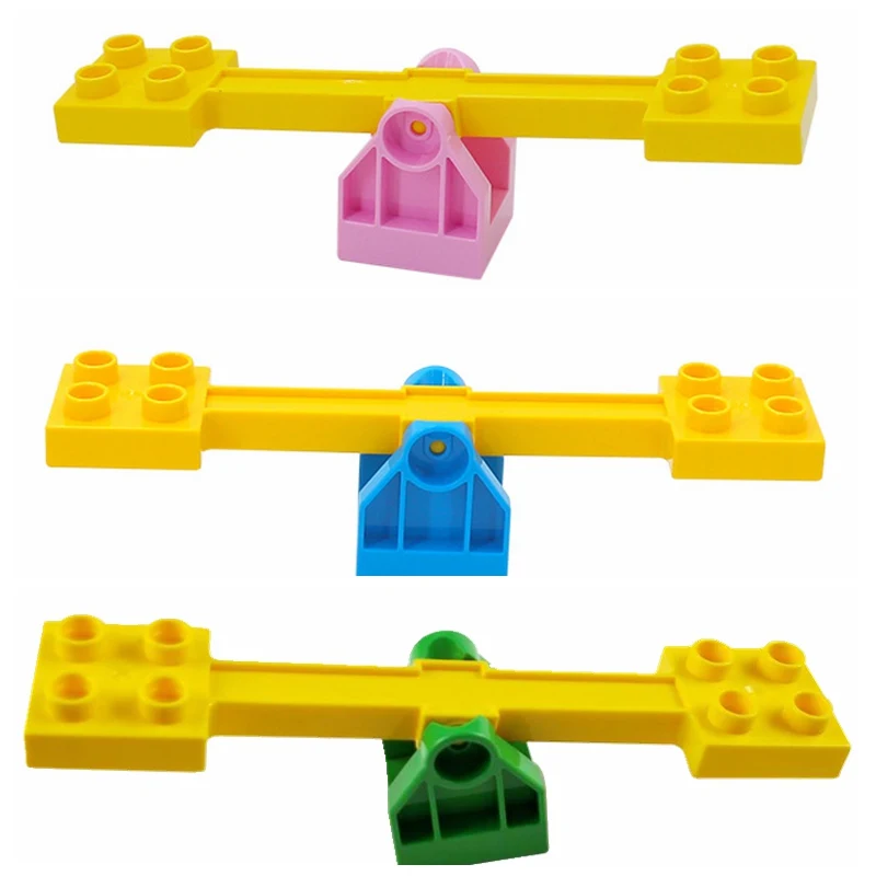 

Legoing Duplo Big Seesaw 3 Colors Big Size MOC Single Sale Building Blocks Toys for Children Compatible for Duplo Bricks Gifts