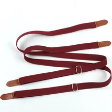 Европейская и американская мода винно-красная кнопка не пересекает подтяжки унисекс FY181101011