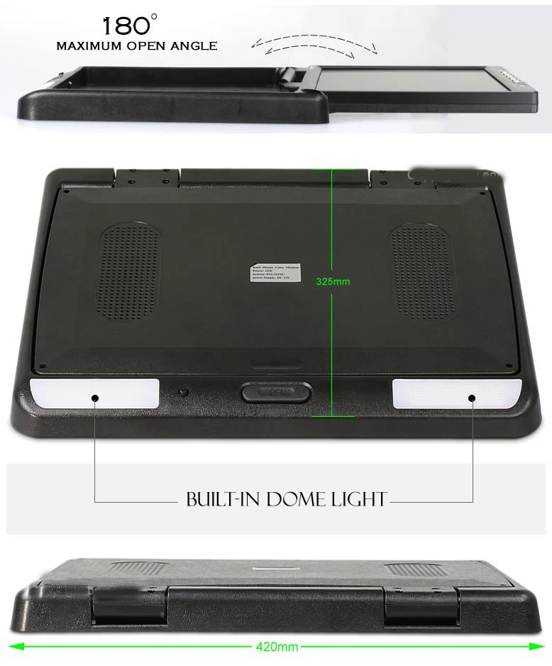 19 дюймов потолок 1680*1050 TFT ЖК-мониторы крепление на крышу MP5 плеер ИК передатчик регулируемый экран просмотра купольный светодиодный автомобильный телевизор
