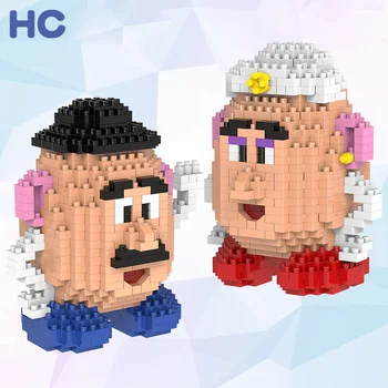 

HC Magic Diamond Building Blocks Bricks Cartoon Mr. & Mrs. Potato Anmie Model DIY Blocks Educational Toys for Boy Girl Children
