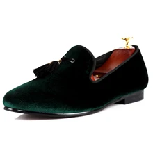 Harpelunde Hot Sale Men Shoes Green Velvet Loafers Size 7-14