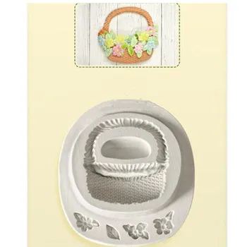 

Flower basket cake mold fondant cake decoration tool soft clay mold chocolate mold bakingM129