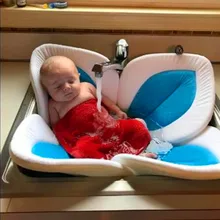 New Blooming Bath Flower Bath Tub for Baby Blooming Sink Bath For Baby Infant Sink Shower Flower Play Bath Sunflower Cushion Mat