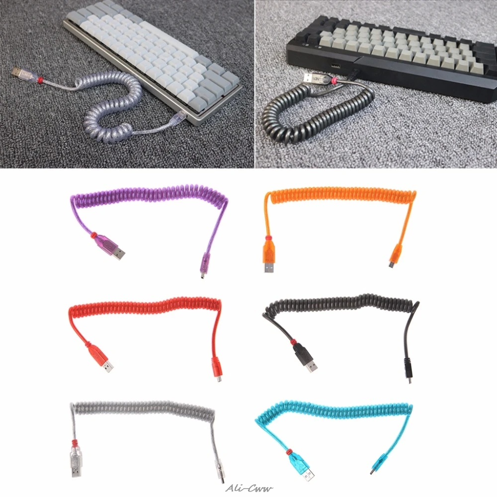 

Multicolor Cable Wire for Mechanical Keyboard GH60 USB Cable Mini USB Port for Poker 2 GH60 keyboard Accessories DIY #
