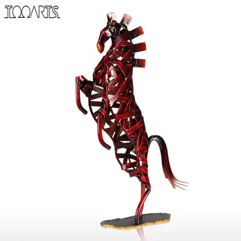 

Tooarts Metal Sculpture Weaving Horse Iron Sculpture Home Decoration Crafts Animal Sculpture Artwork For Home Office