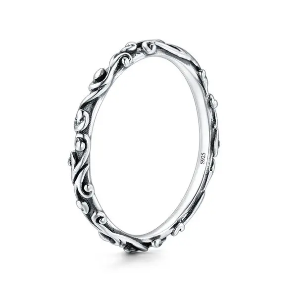 Silver Color Modian Настоящее 925 пробы Серебряное винтажное штабелируемое классическое кольцо на палец для женщин модное свадебное рождественское ювелирное изделие - Цвет основного камня: Silver Color