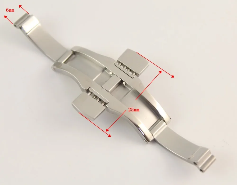 6x25 мм ремешок Бабочка Пряжка нержавеющая сталь застежка для T035410 T035407 твердая сталь пряжка серебро