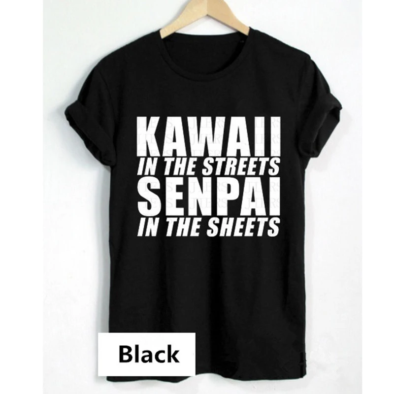 

Senpai Shirt Anime Japanese Shirt Yaoi Otaku Shirt Harajuku Kawaii on The Streets Senpai In The Sheets Aesthetic Women T Shirt