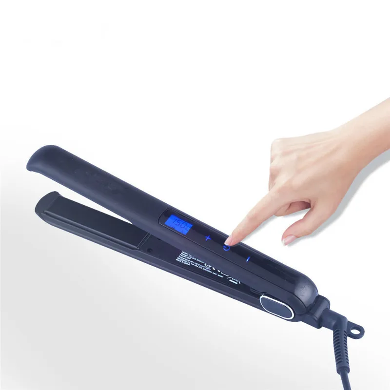 Pro 2 in 1 LED Display Ceramic Touch Screen Electronic Curling Iron Curler Hair Straightener Adjustable Fast Heating Temperature
