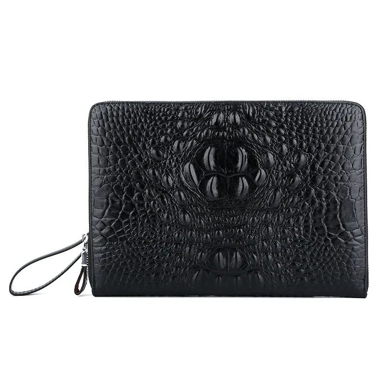 

2018 Business Zipper MoneyClip Wallet Clutch Bag Men's Purses Genuine Leather Men Wallets Man Wristlet Handbag Long Male Purse