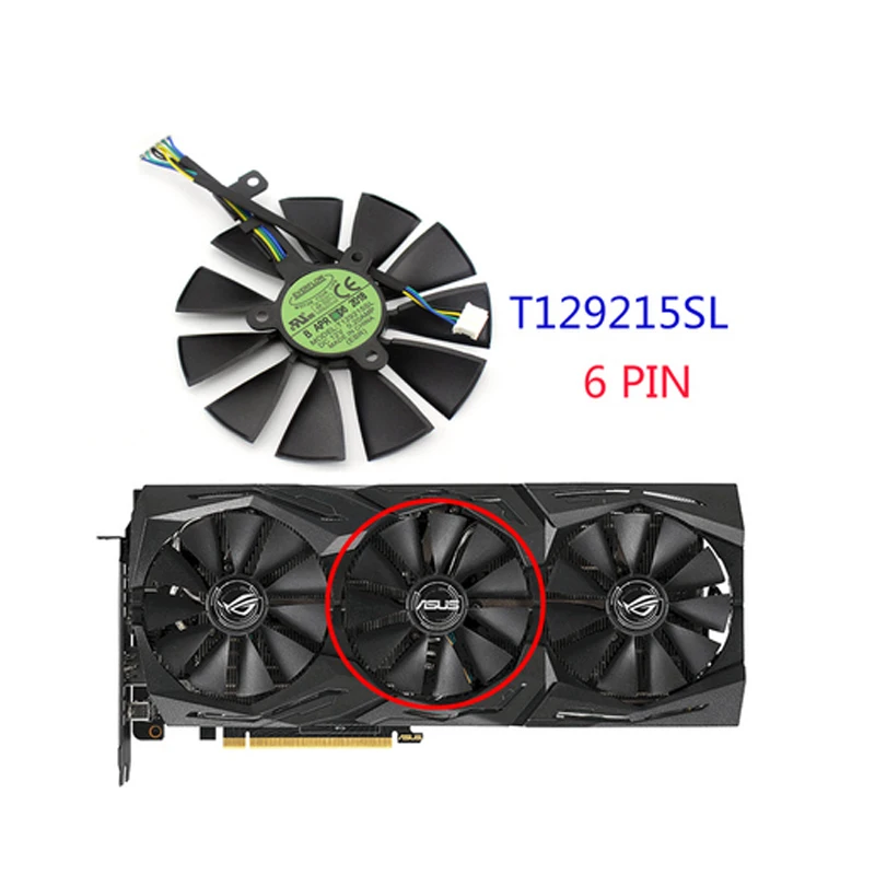 87 мм T129215SH T129215SL 12 V 0.30A вентилятор для ASUS ROG-STRIX-RTX 2070-O8G-GAMING RTX2060 O6G графическая карта Вентилятор охлаждения