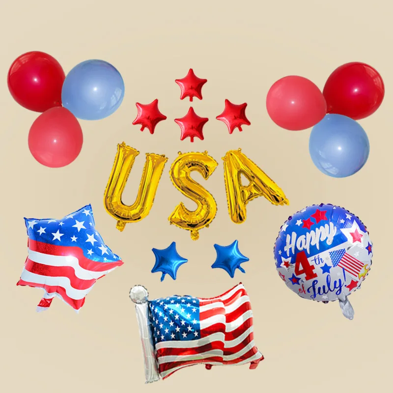День Независимости Фольга воздушные шары США Флаги Globos украшения звезда клипсы