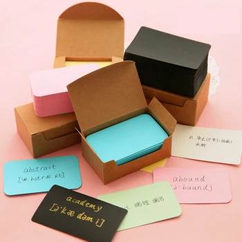 

Kraft Paper Card Blank Business Cards Memo Bookmarks 100 Pcs Learning English Word Cards Home Office Storage Organiser