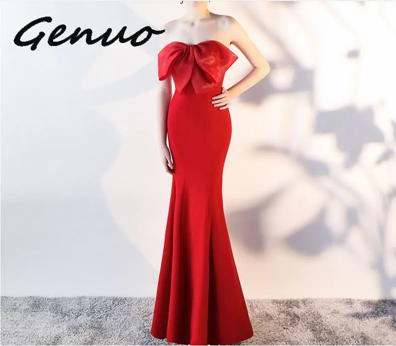 

Genuo NEew 2019 Summer Dress Women Mermaid Gown Flare Sleeve Long Slim Elegant Maxi Dress For Fomal Party Vestidos