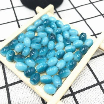 

4 6 8 mm Oval Two-colors Rugby Glass Beads Pattern Spacer Loose Jewelry Making crafts #SS14