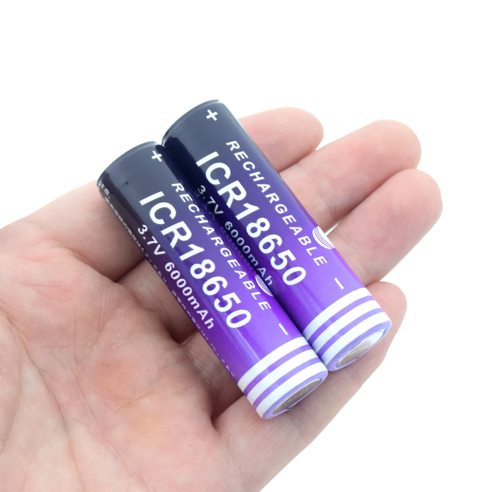 

18650 battery 3.7V 6000mAh ICR 18650 rechargeable liion Lithium battery for Led flashlight Torch Mini Fan batery Li-ion bateria