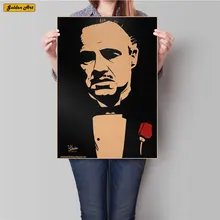 Póster de película del padrino, póster de papel Kraft clásico, Bar HD/Pub/cafetería, Decoración Retro, cuadro adhesivo para pared, sala de estar, 45,5 cm x 31,5 cm