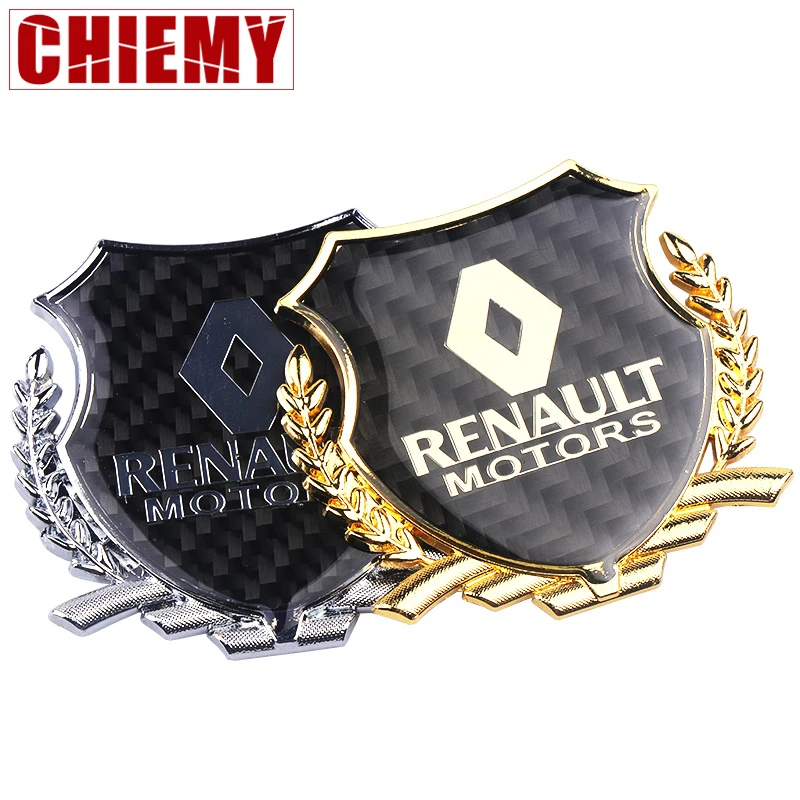 

Car styling 3D metal carbon fiber car sticker Emblem Badge For Renault Megane 2 3 Duster Logan Clio Laguna 2 Captur Accessories