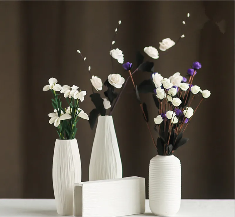 Модные Белые керамические цветочные вазы для дома, декоративные вазы, украшение дома Современное или свадебное украшение Васо, Горячая