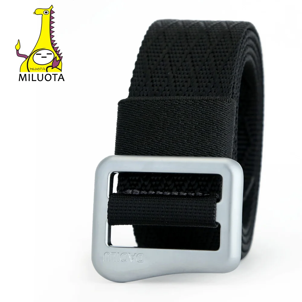 

[MILUOTA] New Men's Military-Style Belts Metal Tip Solid Color tactical belt Man MU037