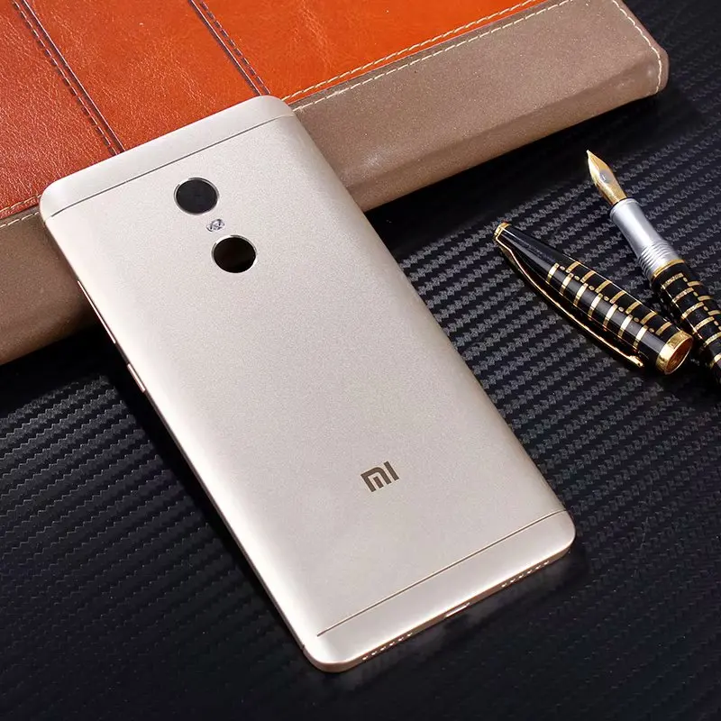 Корпус для Xiaomi Redmi Note 4/Note 4X MTK Helio X20 металлическая задняя крышка для мобильного телефона запасные части чехол - Цвет: Gold