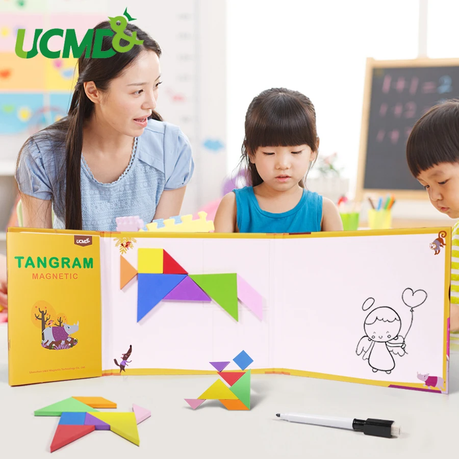 Магнитные 3D головоломки EVA Tangram игра Монтессори Обучающие Настольные игры для