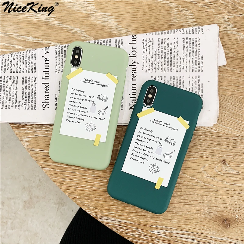 

Niceking Liquid Silicone Matte Soft TPU Phone Case For iPhone X XR XS MAX My Daily Routine Cover Case For iPhone 6 6S 7 8 Plus