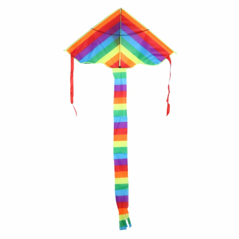 

Rainbow Easy Flying Kite Outdoor Long Tail Nylon Toys for Kids Children Kite Stunt Kite Surf without Control Bar and Line Kites