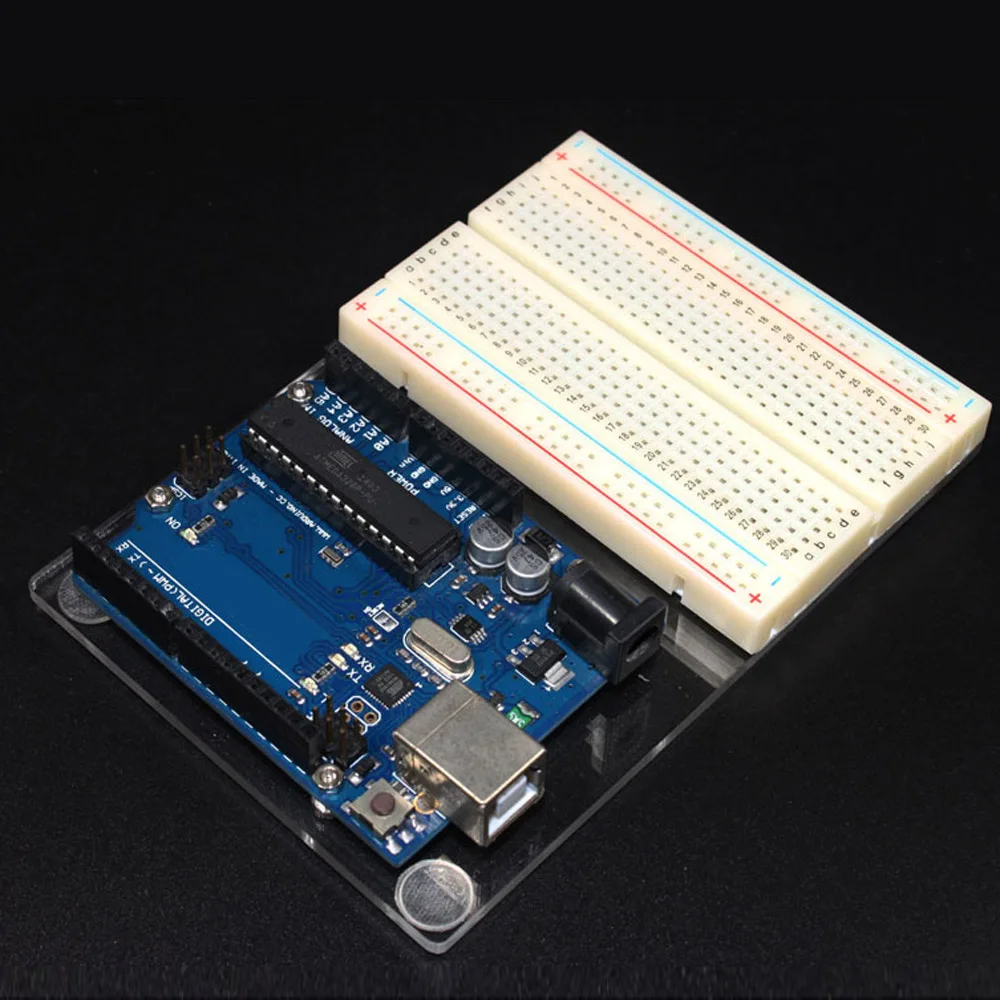 

Experimental Platform Base-plate11.7cm*8.1cm Acrylic Baseplate for Arduino UNO R3 Board Fixation