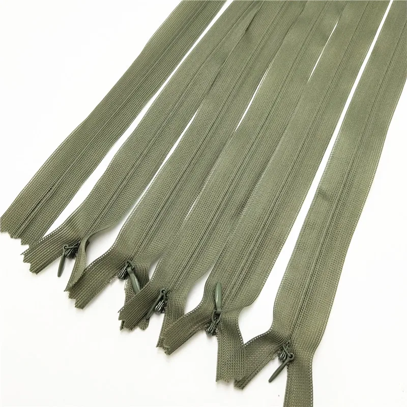10pcs/lot Full length 40CM Dark grey color Invisible zipper Back