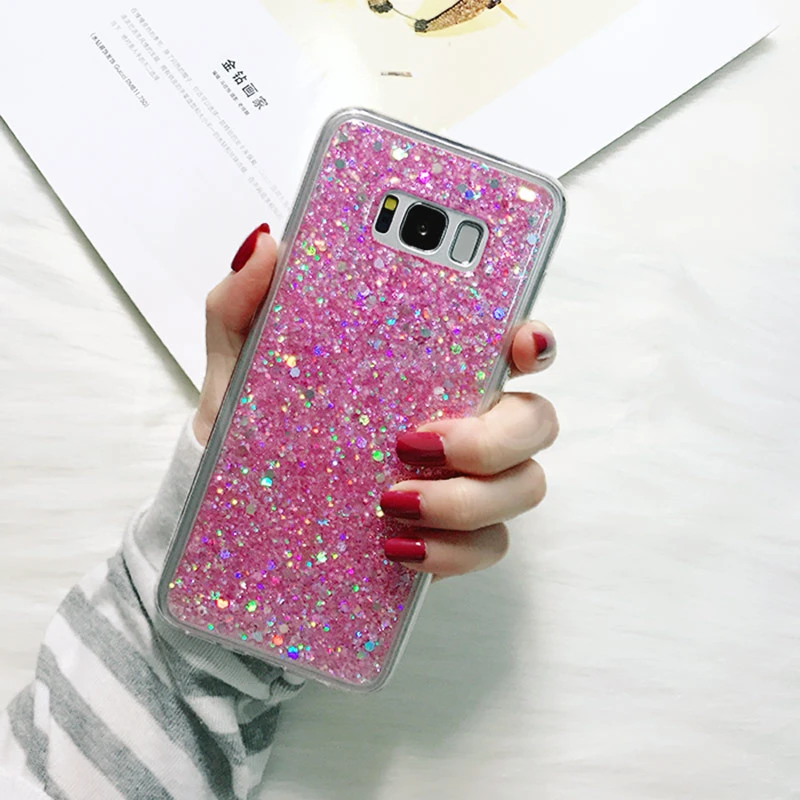 Bling Glitter Crystal Sequins Case For Samsung Galaxy A6 A8 J6 J4 2018 S8  S9 Plus Note 5 8 9 S7 Edge A3 A5 A7 J3 J5 J7 2017 - Mobile Phone Cases &  Covers - AliExpress