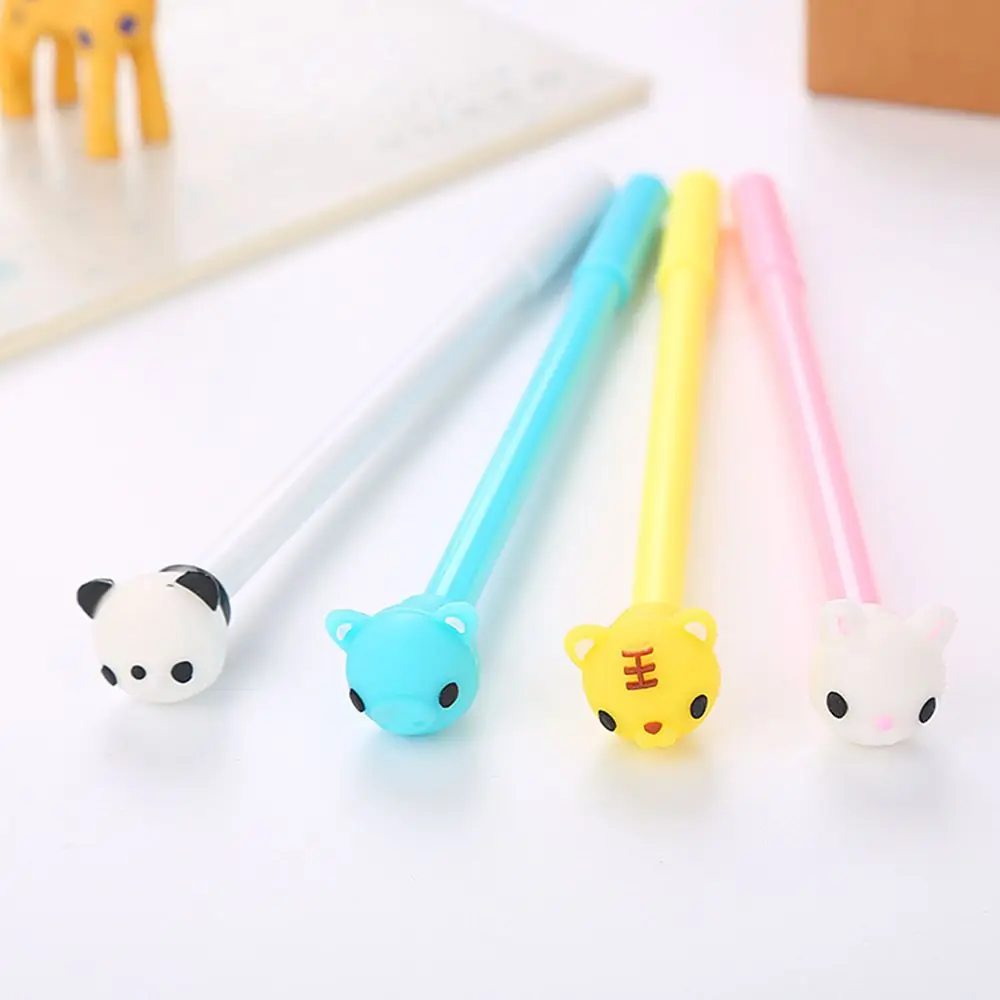 

1pcs Creative stationery cartoon animal shape gel pen cute learning office supplies silicone head water pen Student Stationery