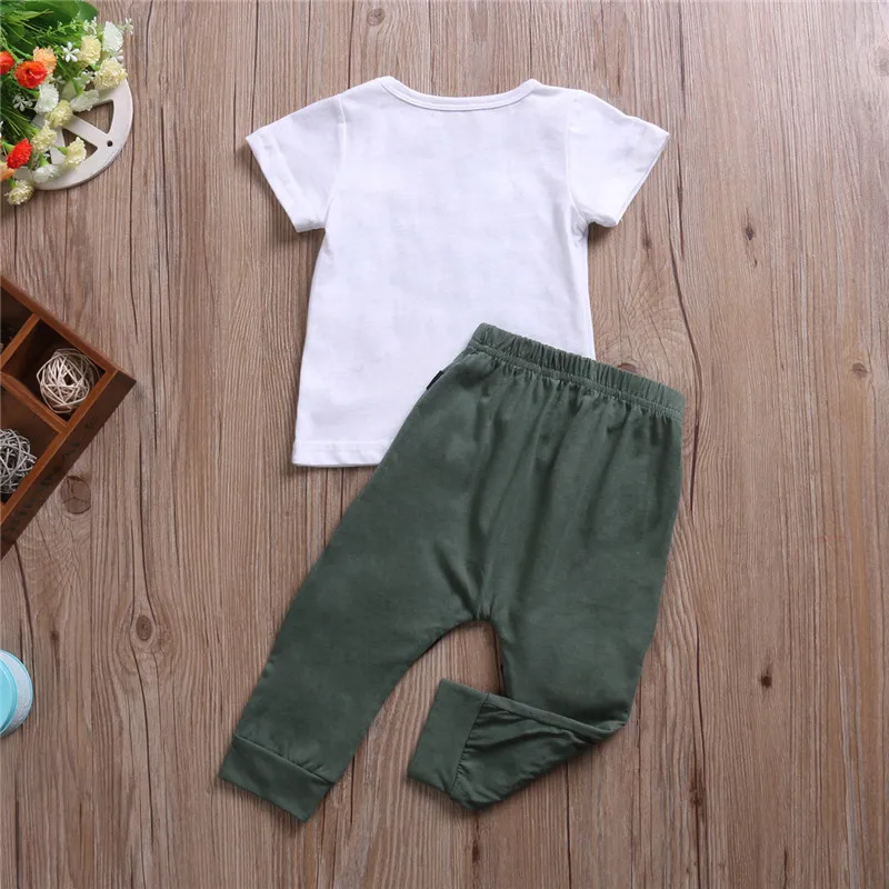 Pudcoco/комплект для мальчиков из 2 предметов; От 0 до 3 лет Одежда для новорожденных; одежда для маленьких мальчиков; комплект из футболки и длинных штанов