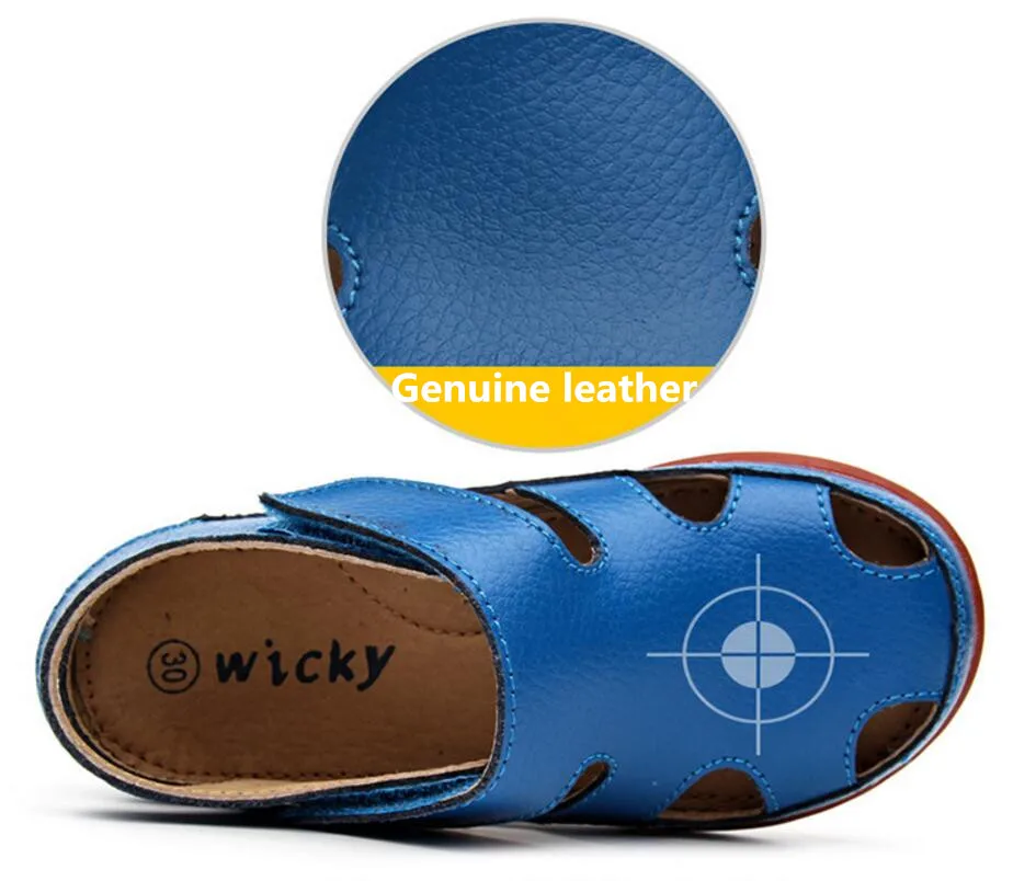 Children's leather sandals-18