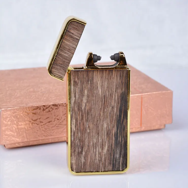

Agalloch Wood Grain Plasma Lighter Double Arc USB Charge Electronic Lighter Creative Business Gifts For Smoking