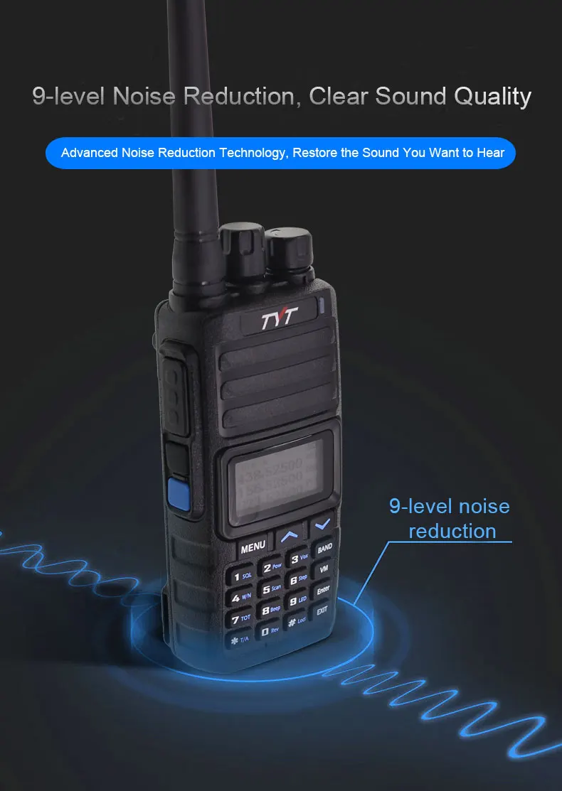 TYT TH-350 Walkie Talkie Tri Band 136-174MHz 220-260MHz 400-470MHz Tri display 5W высококачественный двухсторонний fm-приемопередатчик