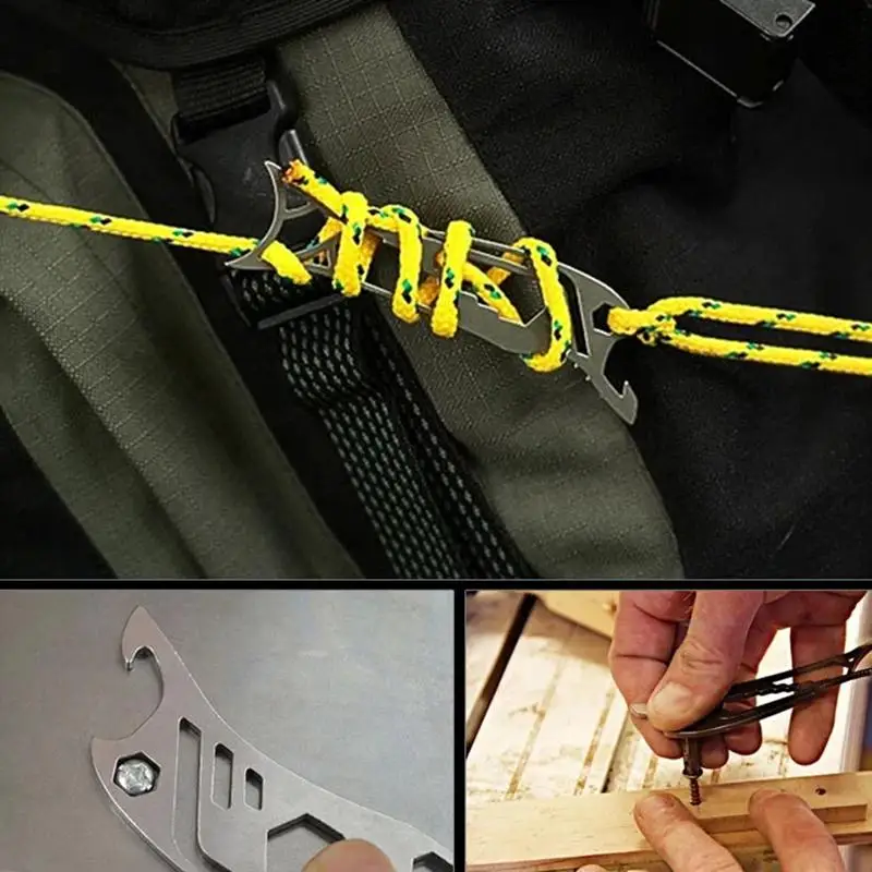 Multifunction Outdoor Camping Hand Tool Mini Pocket Ultra thin Tactical Wrench Screwdriver