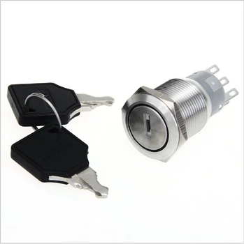 

19mm 2 position maintain stainless steel 1no1nc key electrical switch