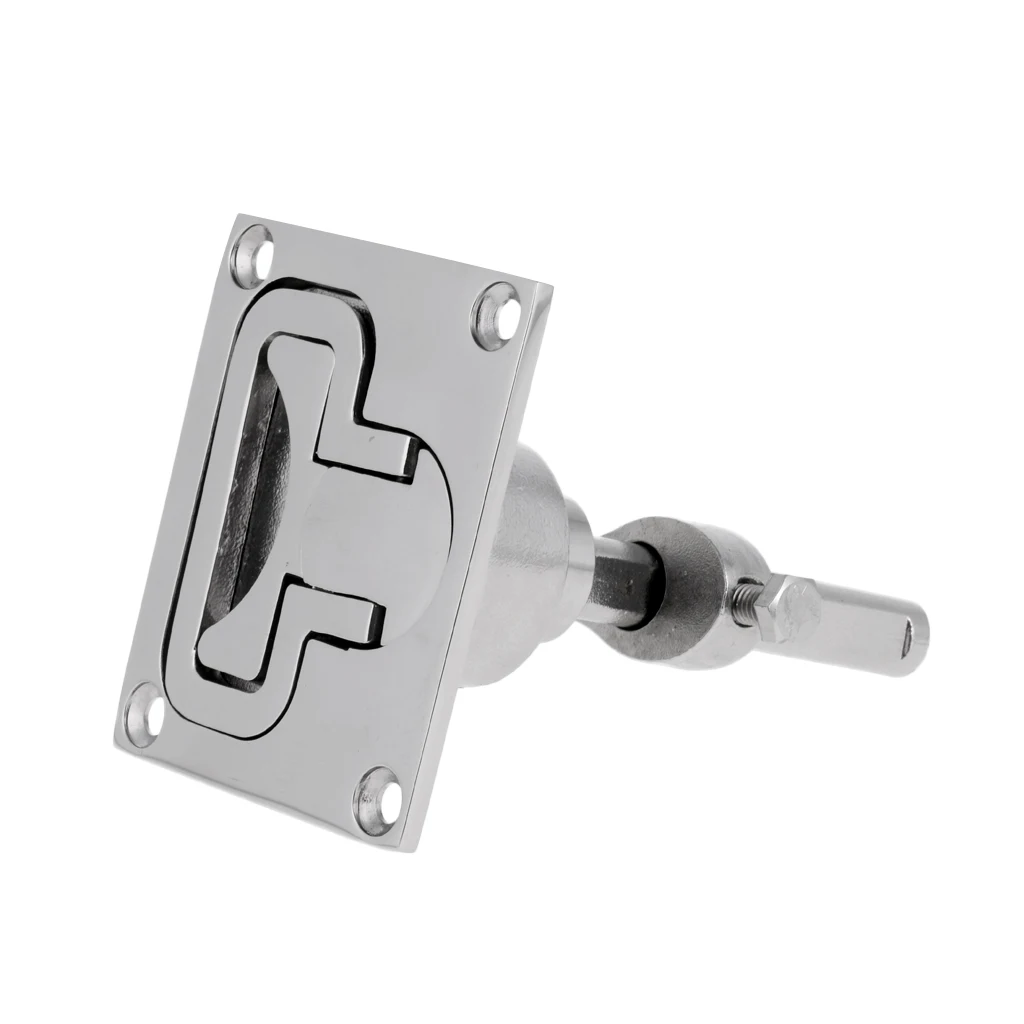 3.2'' x 2.7'' 316 Marine Stainless Steel Boat Hatch Latches Turning Lock Lift Handle Flush Anticorrosion Height Adjustable 