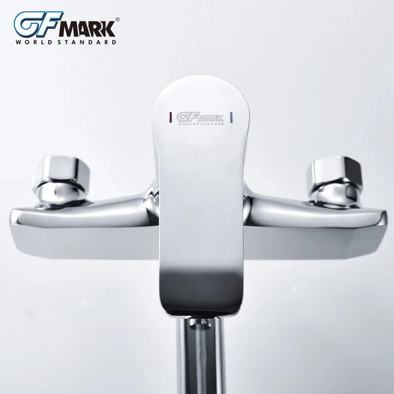GFmark настенный смеситель для ванной комнаты с длинным Изливом ванны ручным душем