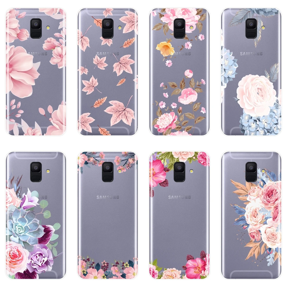 TPU чехол для телефона Samsung Galaxy A3 A5 A7 2016 2017 Мягкая силиконовая розовая задняя крышка