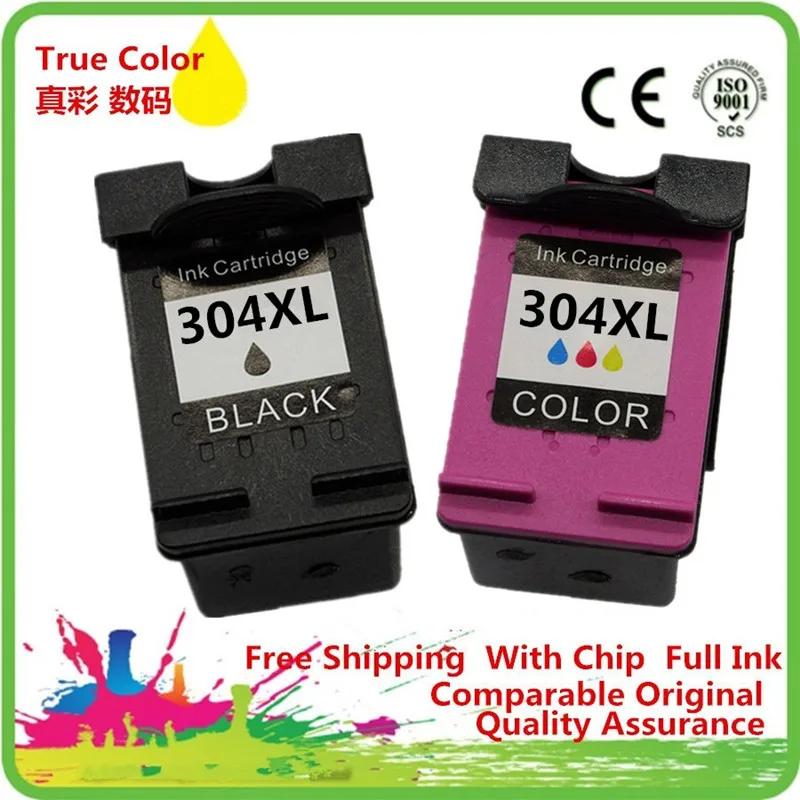 Черный чернильный картридж для принтера тонер для 304 XL HP304 HP304XL 304XL с чернилами hp Deskjet 3723 3724 3730 3732 3752 3755 3758 - Цвет: 1SET