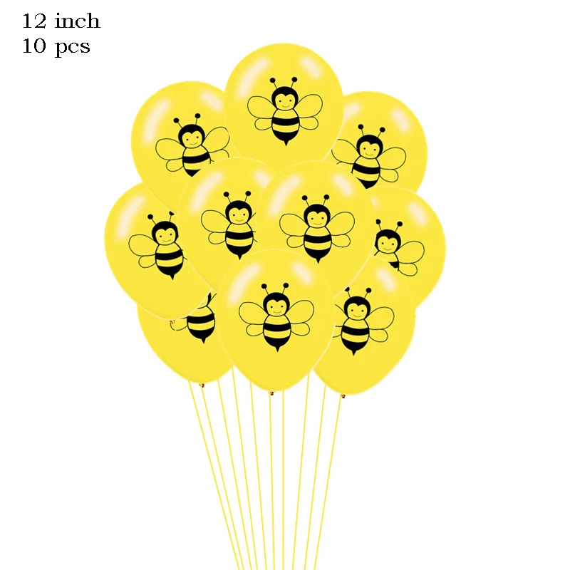 Leeiu/Детские воздушные шары из фольги с изображением божьей коровки и пчелы на день рождения, желтые шары в горошек, латексные воздушные шары с изображением животных на день рождения