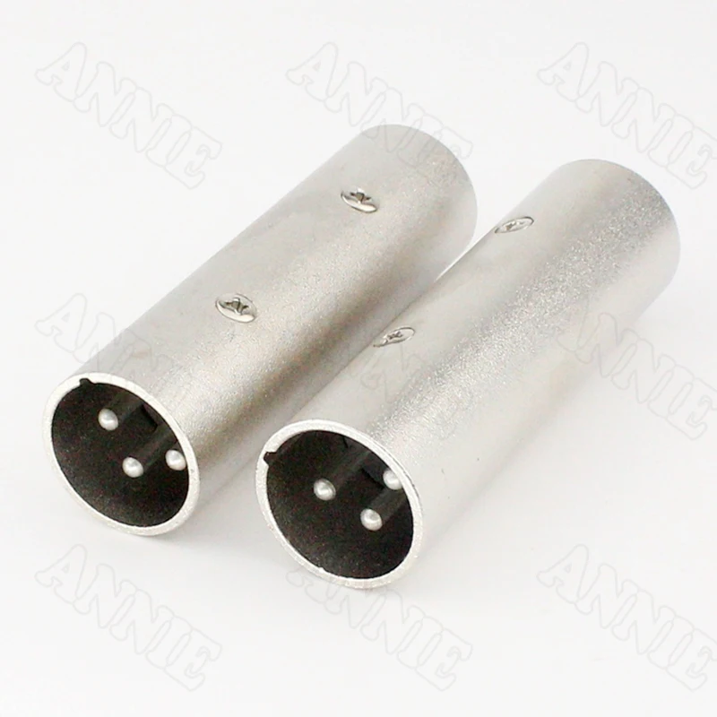 

30pcs/lot KK Double Pass 3 Pin Male To Male Socket Audio Conventer XLR Plug Adapter