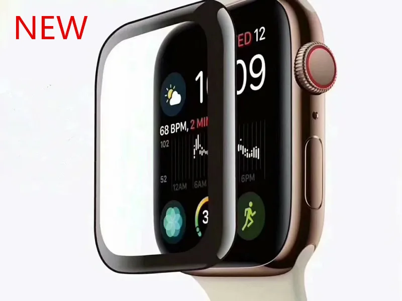 

Soft Protective Film with Full Glue for Apple Watch 40mm 44mm 38mm 42mm 3D Curved Black Edge Cover Protector for iWatch 4 3 2 1