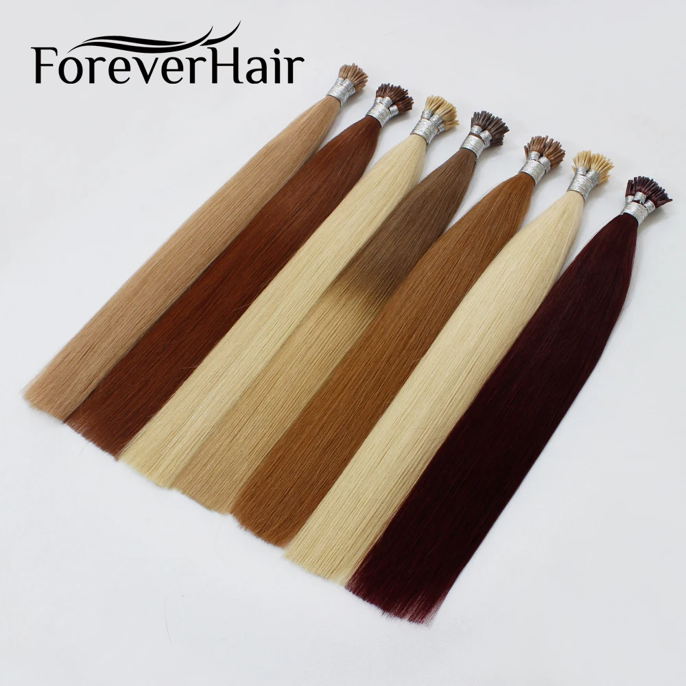 FOREVER HAIR Remy Предварительно скрепленные волосы для наращивания 0,8 г/локон 1" 18" 2" наконечник кератиновой палочки прямые европейские Горячие сплавляемые волосы 50 шт