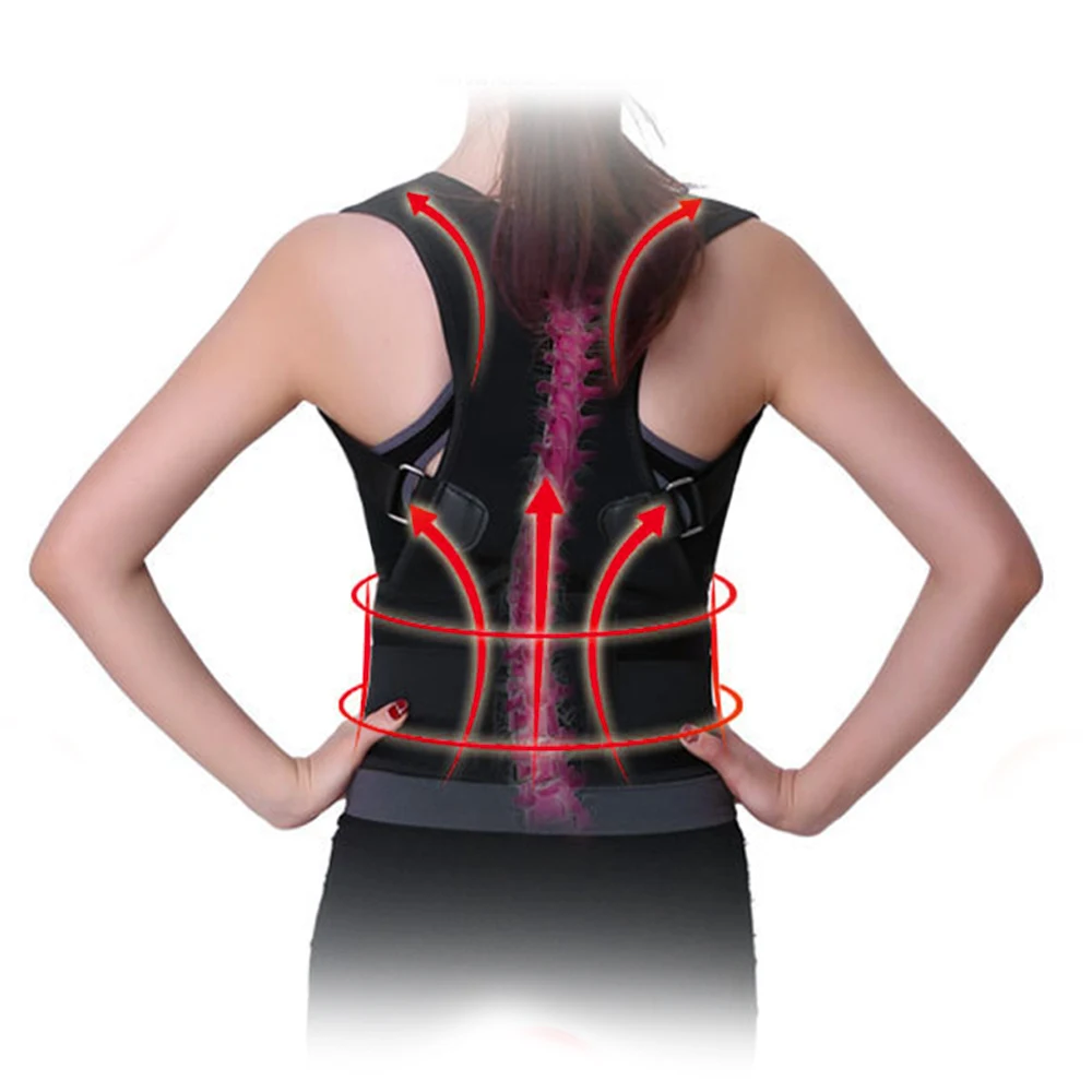 

Adjustable Humpback Spine Magnetic Posture Corrector Back Shoulder lumbar Support Posture Correction Therapy Belt S-XXL Unisex