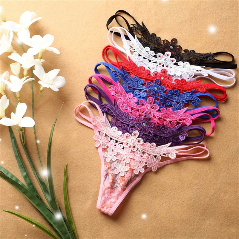 

Women's Sexy G-String Low Waist Lace Sexy Panties For Ladies Sexy Underwear 6 Colors