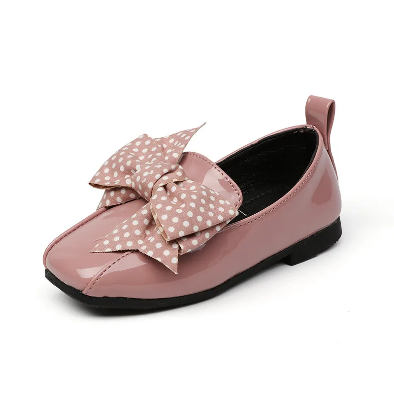

2019 Spring Children Shoes Girls PU Leather Shoes Fashion Bowknot Soft Sole Kids Shoes For Girl Party and Wedding Princess Flat