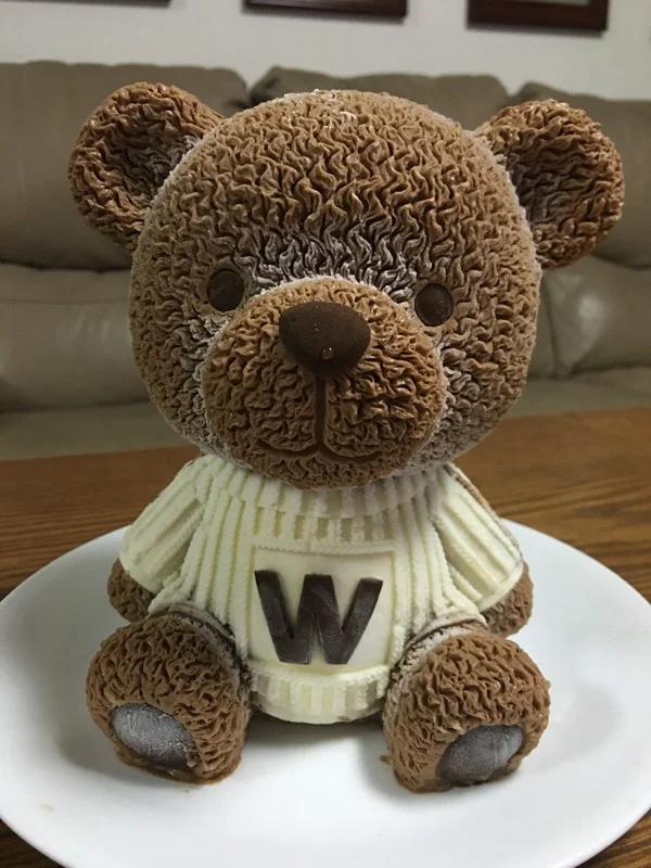 PRZY силиконовый мусс форма для торта 3D большой плюшевый медведь с W одежда шоколадная форма силиконовая форма милый плюшевый для изготовления торта